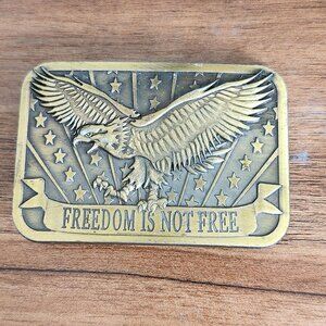 Freedom Is Not Free Brass Eagle Belt Buckle 2014 Sponsor Design